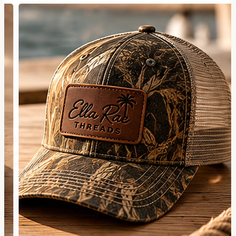 Ella Rae Threads camo embroidered trucker hat